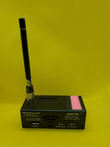 The is the fully-assembled hotspot. This pink section to the right is a piece of paper I used to cover some overly-bright LEDs.