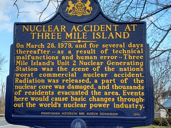 Three Mile Island historical marker