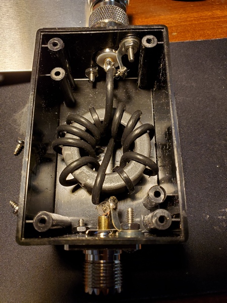 The choke is 10 turns of RG-174 coax on an FT140-43 toroid.