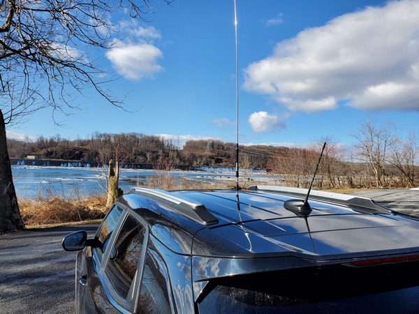 The Gabil GRA-7350TC & mag mount on my (far) better half's car, while activating the Captain John Smith Chesapeake National Historic Trail (US-4567)