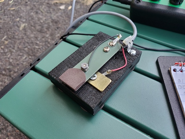 My homebrew straight key constructed from odds and ends in my junk box