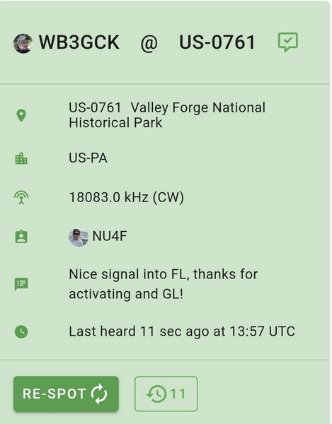 Thanks to NU4F for the nice spot from Florida