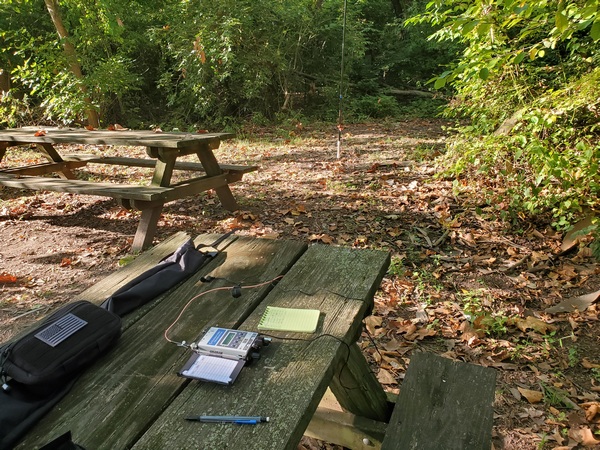 My Elecraft KH1 with the antenna off in the distance