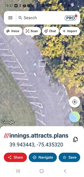 Map view after following the link provided in the text message