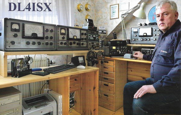 A QSL card from DL4iSX confirming our two-way QRP QSO