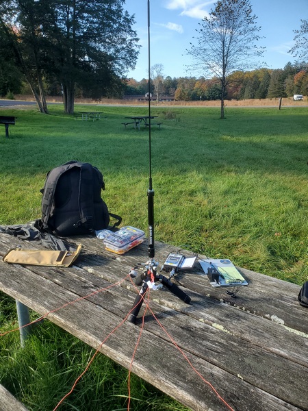 My setup at French Creek State Park on a brisk-but-sunny fall morning